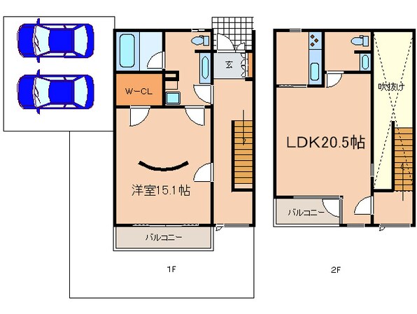 西宮サニ－ヒルズ９号１０号の物件間取画像